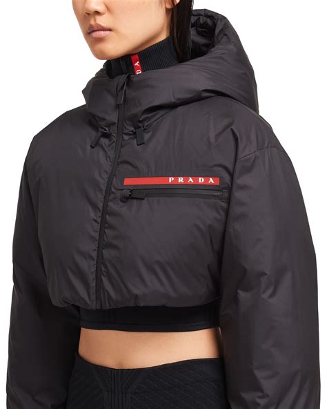 prada cropped puffer jacket.